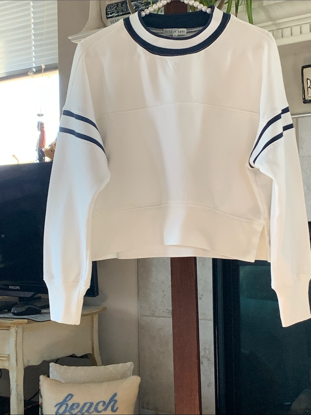 Fitz + Eddi Cropped Varsity Sweatshirt Size M
